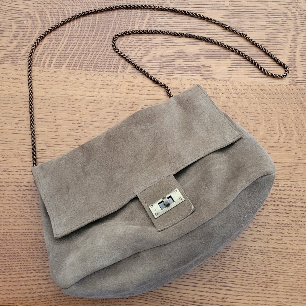 Free People Slouchy Suede Shoulder Bag in khaki - Picture 2 of 11